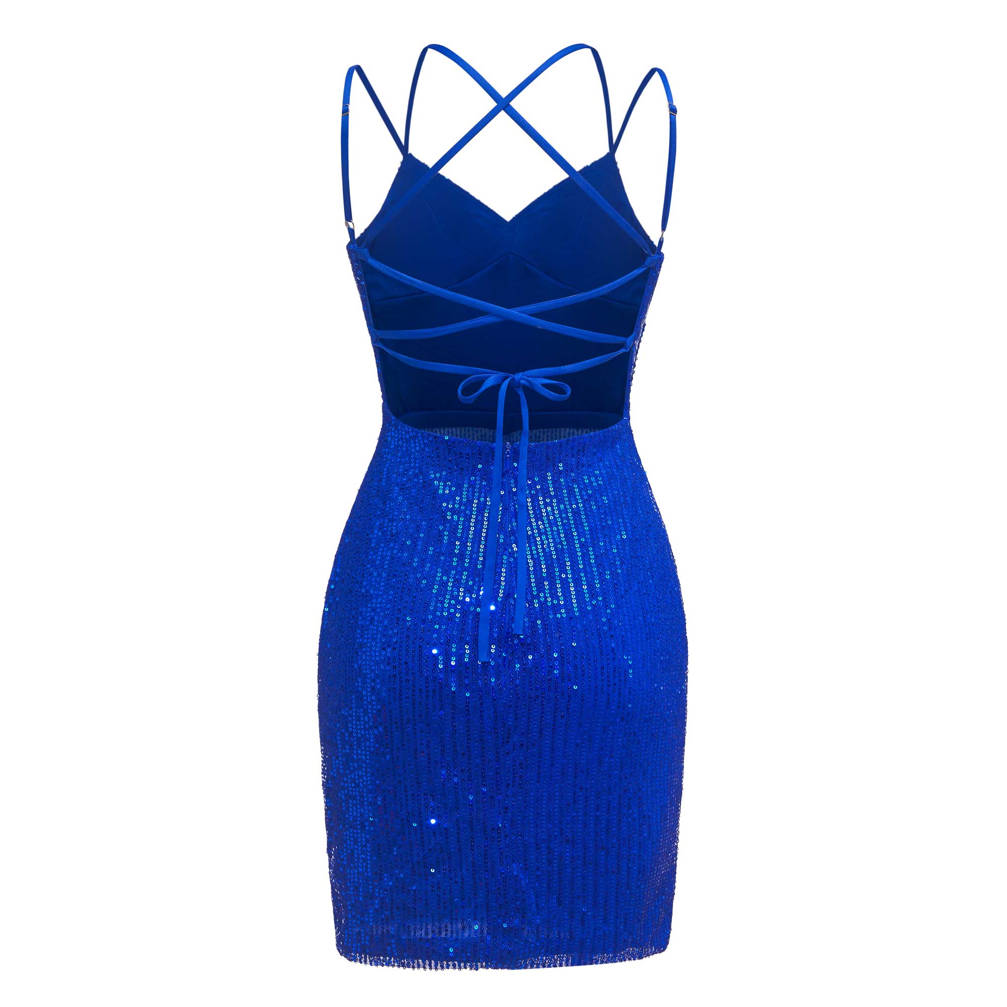 V-Neck Sleeveless Sheath Sequins Mini Homecoming Dresses