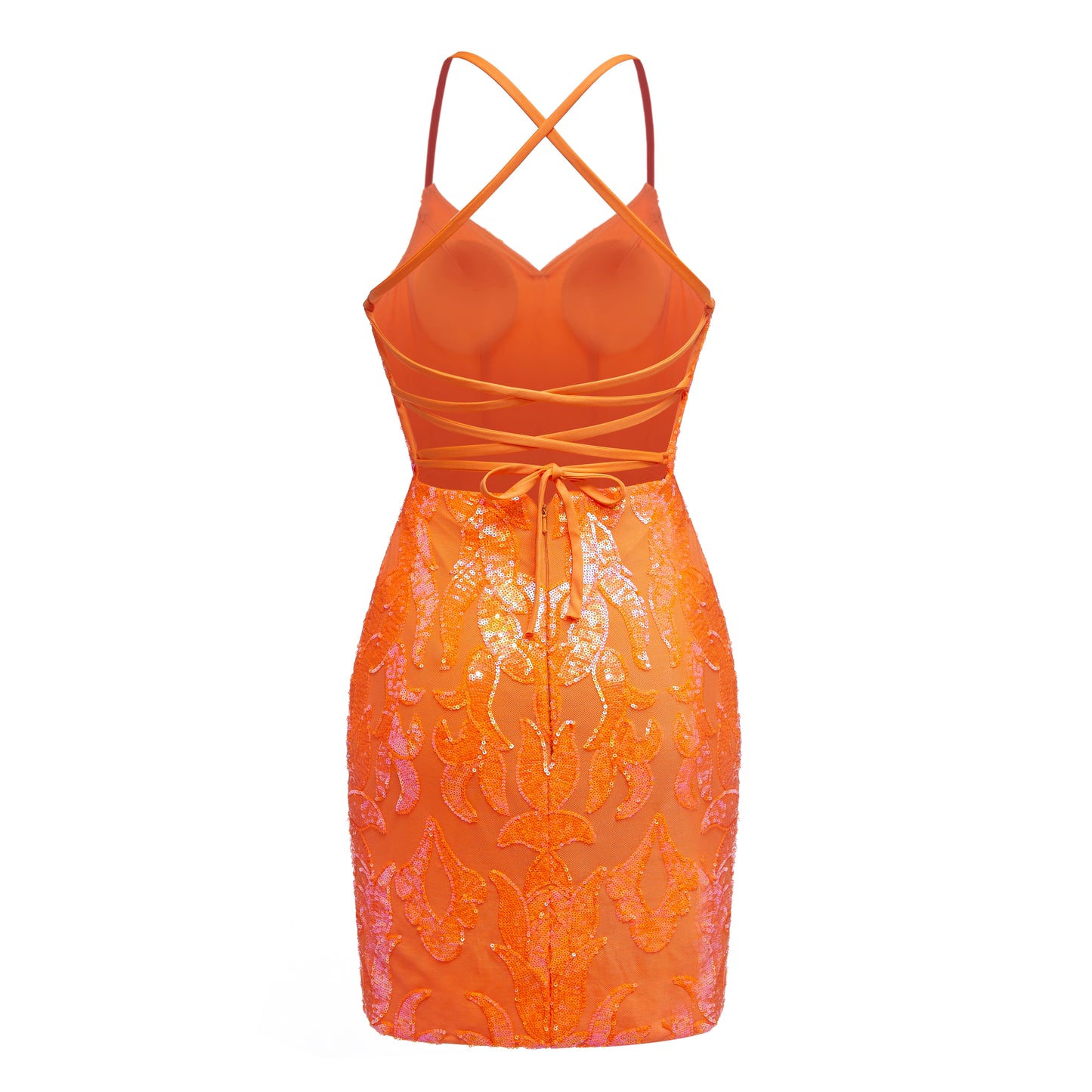 A-Line V-Neck Sleeveless Sequins Mini Homecoming Dresses