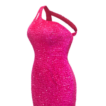 One Shoulder Sleeveless Sequins Short Homecoming Dresses