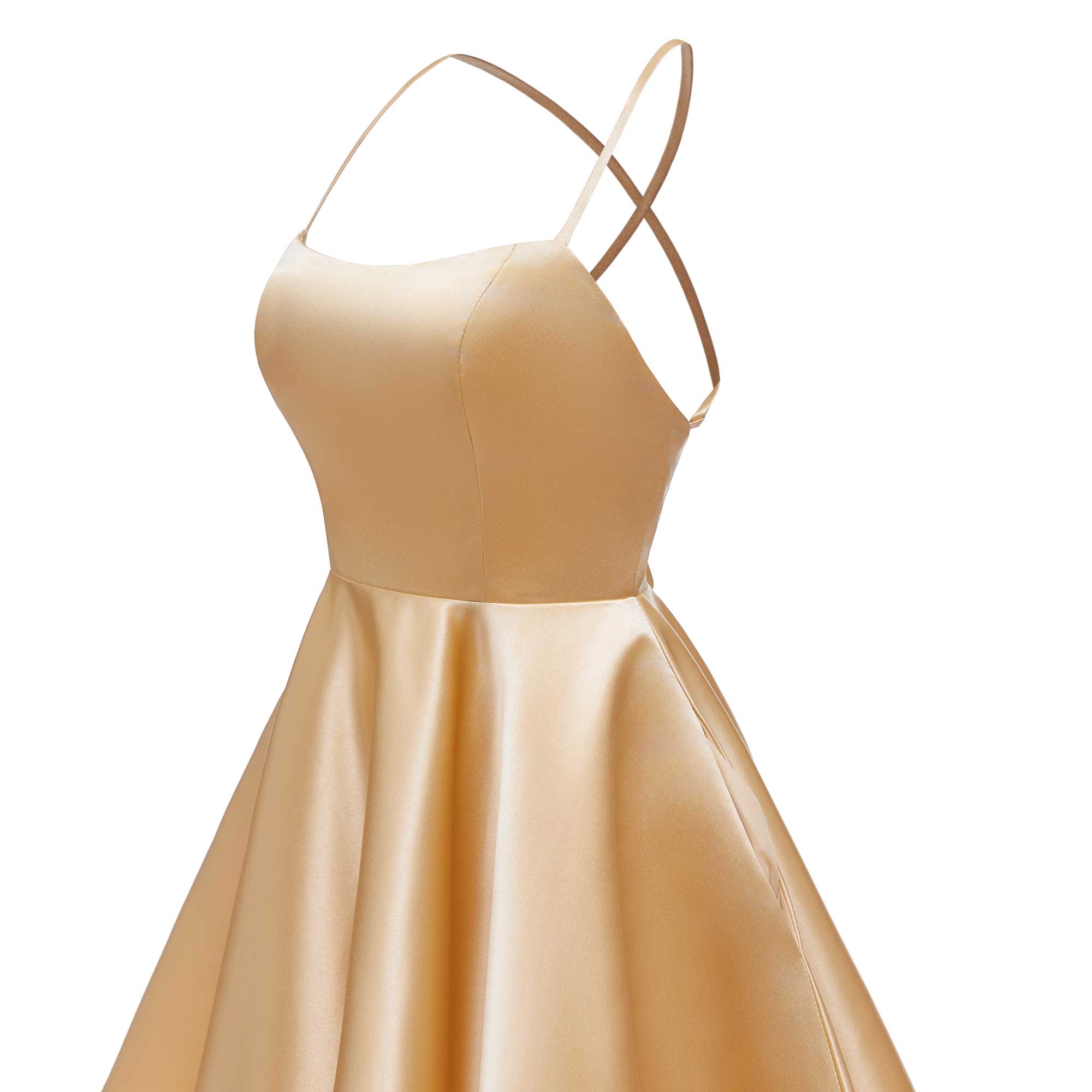 Sleeveless Ruched Mini Satin Homecoming Dresses With Pockets