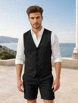 Men's Suits 2 Pieces Modern Style Single Breasted Vest Lightweight Summer Suits for Wedding Guests