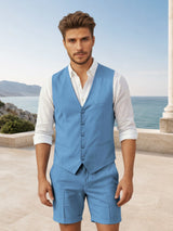 Men's Suits 2 Pieces Modern Style Single Breasted Vest Lightweight Summer Suits for Wedding Guests