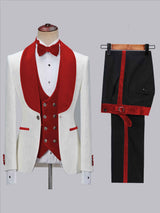 Men's Suits 3 Pieces Slim Fit One Button Shawl Lapel for Wedding Party